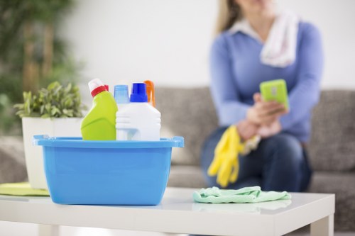 Local carpet cleaner preparing equipment for a Barnes property visit