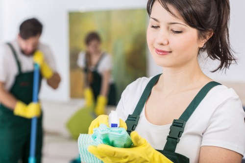 Office cleaners working around access and parking challenges in Barnes