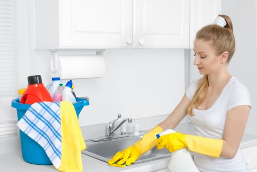 Regular office cleaning tasks including desks, floors, and shared areas in Barnes
